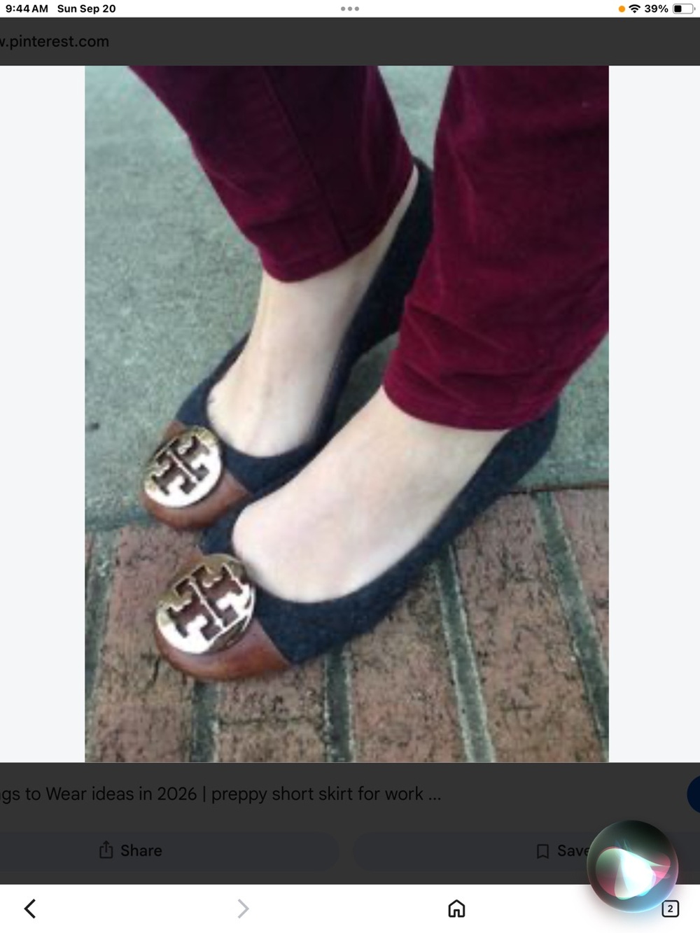 Tory Burch Black Knit and Brown Leather Cap-Toe Logo Flats